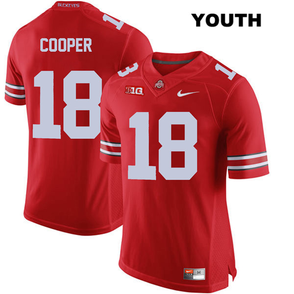 Ohio State Buckeyes Youth Jonathon Cooper #18 Red Authentic Nike College NCAA Stitched Football Jersey EG19Q33RZ